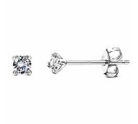 Roheafer 925 Sterling Silver Cubic Zirconia Stud Earrings for Women Men, 2mm Tiny Long Post Aurora Rainbow Earrings Platinum/Gold/Rose Gold Plated Tiny CZ Studs earrings Hypoallergenic