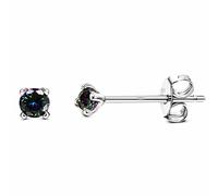 Roheafer 925 Sterling Silver Cubic Zirconia Stud Earrings for Women Men, 2mm Tiny Long Post Aurora Rainbow Earrings Platinum/Gold/Rose Gold Plated Tiny CZ Studs earrings Hypoallergenic