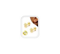 Roheafer 925 Sterling Silver Flat Back Stud Earrings for Girls Women | Hypoallergenic 14K Gold Plated Small Cute Earring Cartilage Tragus Flat Back Earrings for Sensitive Ear Piercing Jewellery