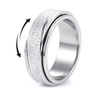 Roheafer Anxiety Rings Fidget Spinner Rings for Stress Relief smooth/8