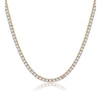 Roheafer Diamond Chain Tennis Necklace for Women Men Silver/Gold 4MM/5MM Cubic Zirconia Chain Necklace 18K White Gold Plated Iced Out Hip Hop Choker Necklace Jewellery Gifts