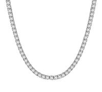 Roheafer Diamond Chain Tennis Necklace for Women Men Silver/Gold 4MM/5MM Cubic Zirconia Chain Necklace 18K White Gold Plated Iced Out Hip Hop Choker Necklace Jewellery Gifts