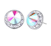 Roheafer Rhinestone Dance Competition Earrings Halo Earrings Women(AB)