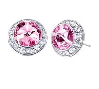 Roheafer Rhinestone Dance Competition Earrings Halo Earrings Women(Pink)