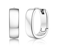 Roheafer Small Gold Hoop Earrings for Women Trendy - 14K Gold Plated Sterling Silver Huggie Earrings | Hypoallergenic Hoop Earring Stack | Chunky Thick Oval Square Triangle Hoop Earrings(Square-S)