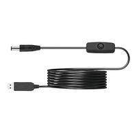 Rohent USB-A to DC 12V Power Cord with Inline Switch for Baby Car Camera - 1.5M/4.92ft USB to DC Step-Up Voltage Converter Cable