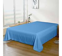 Rohi 100% Brushed Cotton Flat Sheet King Size - Soft, Warm, and Breathable Flannelette Flat Sheets King Size for Ultimate Comfort - Thermal Bed Sheet with Anti-Allergy Properties (Blue, King)
