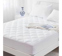Rohi 4FT Luxury Quilted 16" Extra Deep Mattress Protector Pad - Egyptian Cotton Fitted Mattress Protector - 360 Elastic Fits - Machine Washable (4FT Small Double)
