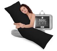 Rohi 5ft Full Body Pillow with Black Pillowcase-Hollowfibre Filling - Orthopaedic 19"x 60" King Bed Size Long Pillow - Bolster Pillow for Maternity, Back & Neck Support -Side Sleeper pillow