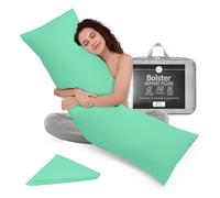 Rohi 5ft Full Body Pillow with Mint Pillowcase-Hollowfibre Filling - Orthopaedic 19"x 60" King Bed Size Long Pillow - Bolster Pillow for Maternity, Back & Neck Support -Side Sleeper pillow
