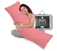 Rohi 5ft Full Body Pillow with Pink Pillowcase-Hollowfibre Filling - Orthopaedic 19"x 60" King Bed Size Long Pillow - Bolster Pillow for Maternity, Back & Neck Support -Side Sleeper pillow