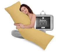 Rohi 6ft Full Body Pillow with Latte Pillowcase-Hollowfibre Filling - Orthopaedic 19"x 72" Super King Bed Size Long Pillow -Bolster Pillow for Maternity, Back & Neck Support -Side Sleeper pillow