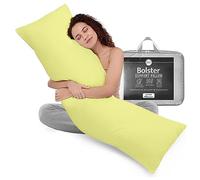 Rohi 6ft Full Body Pillow with Lemon Pillowcase-Hollowfibre Filling - Orthopaedic 19"x 72" Super King Bed Size Long Pillow -Bolster Pillow for Maternity, Back & Neck Support -Side Sleeper pillow