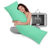 Rohi 6ft Full Body Pillow with Mint Pillowcase-Hollowfibre Filling - Orthopaedic 19"x 72" Super King Bed Size Long Pillow -Bolster Pillow for Maternity, Back & Neck Support -Side Sleeper pillow