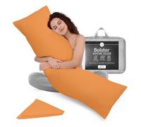 Rohi 6ft Full Body Pillow with Peach Pillowcase-Hollowfibre Filling - Orthopaedic 19"x 72" Super King Bed Size Long Pillow -Bolster Pillow for Maternity, Back & Neck Support -Side Sleeper pillow
