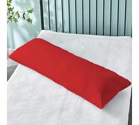 Rohi 6ft Full Body Pillow with Red Pillowcase-Hollowfibre Filling - Orthopaedic 19"x 72" Super King Bed Size Long Pillow -Bolster Pillow for Maternity, Back & Neck Support -Side Sleeper pillow