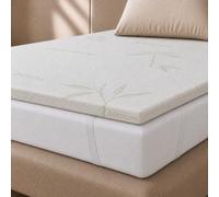 Rohi Bamboo Cooling Mattress Topper Kingsize Bed 150x200cm | 2cm Orthopedic Memory Foam Mattress Topper for Pressure Relief | Soft & Cozy Comfort Layer | Breathable & Anti-Allergy Bamboo Cover