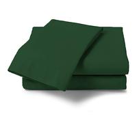 Rohi Bedding Fitted Sheet & Pillowcase Set - 16”/40cm Deep Pocket Percale Polycotton Bed Sheets, Breathable, Extra Soft and Comfortable - Double, Green