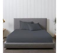 Rohi Bedding Fitted Sheet & Pillowcase Set - 16”/40cm Deep Pocket Percale Polycotton Bed Sheets Double, Breathable, Extra Soft and Comfortable - Double, Grey