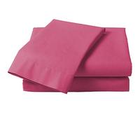 Rohi Bedding Fitted Sheet & Pillowcase Set - 16”/40cm Deep Pocket Percale Polycotton Bed Sheets Double, Breathable, Extra Soft and Comfortable - Double, Rose