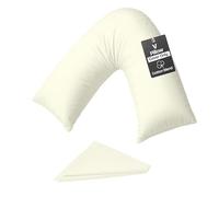 Rohi Cream V Shaped Pillowcase - Soft & Breathable V Pillow Cover - Hypoallergenic Triangle Pillow Case - Envelope Closure - Back Support Orthopaedic Nursing V Pillowcase Covers Only (Cream)