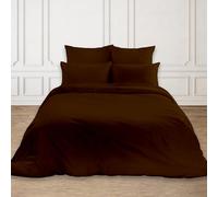 Rohi Easy Care plain Super King Duvet Cover set - Soft & Breathable Chocolate Bedding Set - Button Closure - Anti Allergy Quilt Cover Set with Pillowcases (Chocolate, Super King)