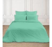 Rohi Easy Care plain Super King Duvet Cover Set - Soft & Breathable Mint Bedding Set - Button Closure - Anti Allergy Quilt Cover with Pillowcases (Super King, Mint)