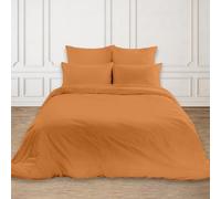 Rohi Easy Care plain Super King Duvet Cover Set - Soft & Breathable Peach Bedding Set - Button Closure - Anti Allergy Quilt Cover with Pillowcases (Super King, Peach)