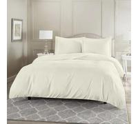 Rohi Easy Care Super King Duvet Cover Set - Soft & Breathable Cotton Blend Bedding Sets - Secure Button Closure - Anti Allergy Quilt Cover Set with Pillowcases (Super King, Cream)