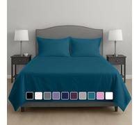 Rohi Easycare Flat Sheet Single - Soft Touch Cotton Blend Top Bed Sheets - Anti Allergy & Durable - Cool & Comfortable Top Sheets (Single Flat Sheet, 177 x 255cm, Teal)