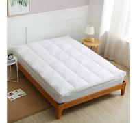Rohi Hotel Quality Duck Feather Mattress Topper Kingsize Bed - Box Quilted 7cm Thick Mattress Topper with 100% Cotton Downproof Cover - 4 Elastic Band fits 6" to 18" Deep - King (150x200x7cm)