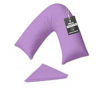Rohi Lilac V Shaped Pillowcase - Soft & Breathable V Pillow Cover - Hypoallergenic Triangle Pillow Case - Envelope Closure - Back Support Orthopaedic Nursing V Pillowcase Covers Only (Lilac)
