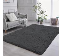 Rohi Luxurious Shaggy Area Rugs for Bedroom - High Pile Decorative Rugs Living Room - Non-Shedding & Non slip Indoor Fluffy Rug - Easy Care Charcoal (Small, 60cm x 110cm)