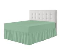 Rohi Luxury Fitted Valance Sheet Double - Easy Care Double Fitted Sheet, Frilled - Fit over Mattress & Down to the Floor (Double, Duck Egg)