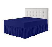 Rohi Luxury Fitted Valance Sheet Super King- Easy Care Super King Fitted Sheet, Frilled - Fit over Mattress & Down to the Floor (Super King, Royal Blue)