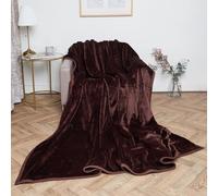 Rohi Luxury Fleece Throw Blanket King Size - Super Soft Warm & Fluffy Blanket - Chocolate Brown Throws for Sofa - Couch Throw Fleece Blanket - 200x240cm
