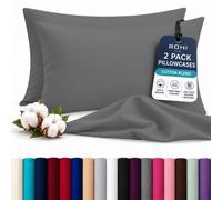 Rohi Luxury Grey Pillow Cases 2 Pack - (50×75cm) | Soft & Comfy Cotton Blend Pillow Covers with Envelope Closure | Breathable, Anti-Allergy, Fade & Wrinkle Resistant
