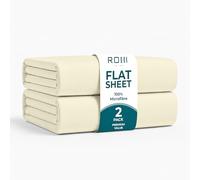 Rohi Microfibre Single Flat Sheets 2 Pack Cream - Soft & Breathable | Anti Allergy Durable Top Sheets for Home, Hospital, Hotel, Spa Massage Therapy & More - Easy Care Bedding Sheets (228 x 255cm)