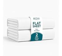 Rohi Microfibre Super King Flat Sheet 2 Pack White - Soft & Breathable | Anti Allergy Durable Top Sheets for Home, Hospital, Hotel, Spa Massage Therapy & More - Easy Care Bedding Sheets (228 x 255cm)