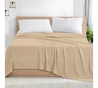Rohi Microfibre Super King Flat Sheet Latte - Comfy Soft & Breathable Flat Bed Sheet - Anti Allergy & Durable Top Sheets for Hotels, Bedrooms & Guest Rooms - Easy Care Layer Sheet (Latte, 255 x 290cm)