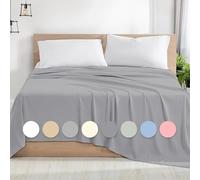 Rohi Microfibre Super King Flat Sheet Silver - Comfy Soft & Breathable Flat Bed Sheet - Anti Allergy & Durable Top Sheets for Hotels, Bedrooms & Guest Rooms - Easy Care Layer Sheet (Silver, 255x290cm)