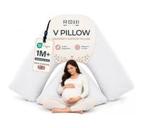 Rohi Orthopaedic V Pillow - Anti Allergy Triangle pillow for Nursing, Maternity & Pregnancy - Extra Hollowfibre Cushioning to Supports Neck Head & Back - Super soft & Comfortable