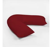 Rohi Orthopaedic V Pillow with Pillowcase - Ideal for Nursing, Pregnancy, and Back Support - Breathable & Hypoallergenic V Shaped Pillows with Complementary V Pillowcase (Wine)