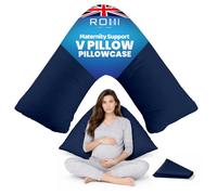 Rohi Orthopaedic V Pillowcase Only - 100% Microfibre Anti Allergy Triangle Pillowcases for Nursing, Maternity & Pregnancy V Pillows - Super Soft & Breathable V Case Only (Navy)