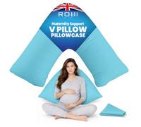 Rohi Orthopaedic V Pillowcase Only - 100% Microfibre Anti Allergy Triangle Pillowcases for Nursing, Maternity & Pregnancy V Pillows - Super Soft & Breathable V Case Only (Sky Blue)