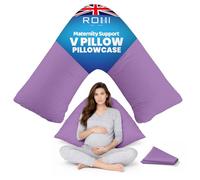 Rohi Orthopaedic V Pillowcase Only - 100% Microfibre Anti Allergy Triangle Pillowcases for Nursing, Maternity & Pregnancy V Pillows - Super Soft & Breathable V Case Only (Lilac)