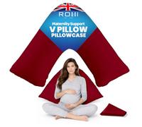 Rohi Orthopaedic V Pillowcase Only - 100% Microfibre Anti Allergy Triangle Pillowcases for Nursing, Maternity & Pregnancy V Pillows - Super Soft & Breathable V Case Only (Red)