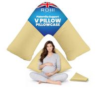 Rohi Orthopaedic V Pillowcase Only - 100% Microfibre Anti Allergy Triangle Pillowcases for Nursing, Maternity & Pregnancy V Pillows - Super Soft & Breathable V Case Only (Latte)