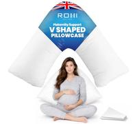 Rohi Orthopaedic V Pillowcase Only - 100% Microfibre Anti Allergy Triangle Pillowcases for Nursing, Maternity & Pregnancy V Pillows - Super Soft & Breathable V Case Only (White)