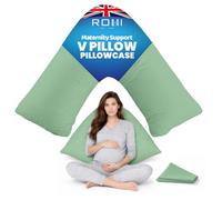 Rohi Orthopaedic V Pillowcase Only - 100% Microfibre Anti Allergy Triangle Pillowcases for Nursing, Maternity & Pregnancy V Pillows - Super Soft & Breathable V Case Only (Duck Egg)
